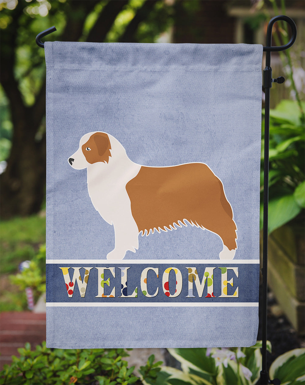 Australian Shepherd Dog Welcome Flag Garden Size BB5537GF  the-store.com.