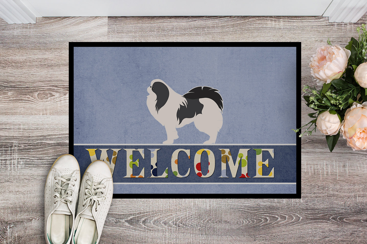 Japanese Chin Welcome Indoor or Outdoor Mat 18x27 BB5541MAT - the-store.com