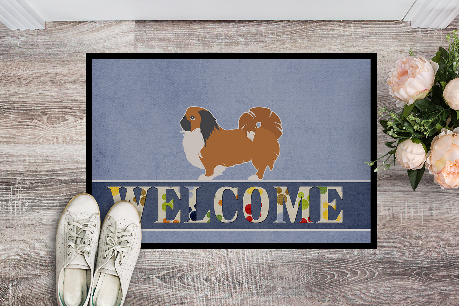 Pekingese Welcome Indoor or Outdoor Mat 18x27 BB5542MAT - the-store.com