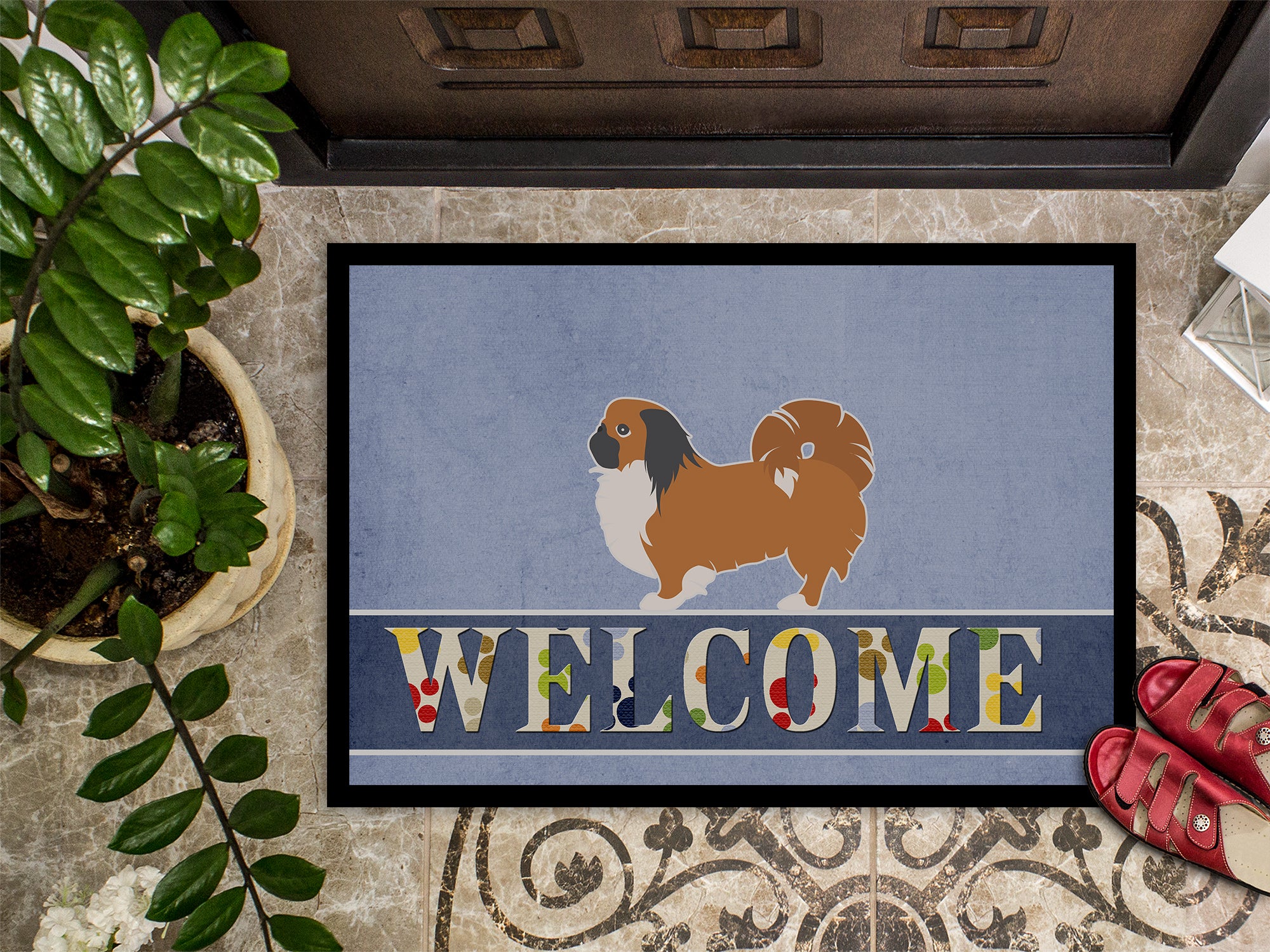 Pekingese Welcome Indoor or Outdoor Mat 18x27 BB5542MAT - the-store.com