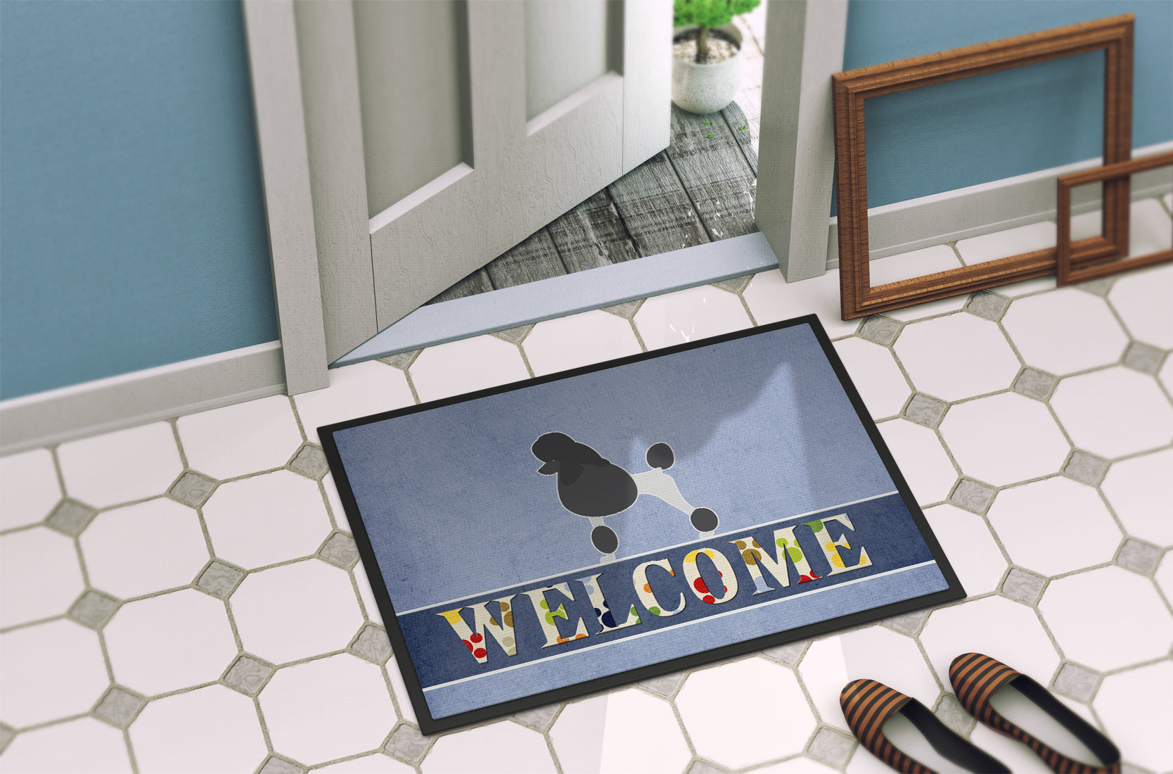 Poodle Welcome Indoor or Outdoor Mat 18x27 BB5543MAT - the-store.com