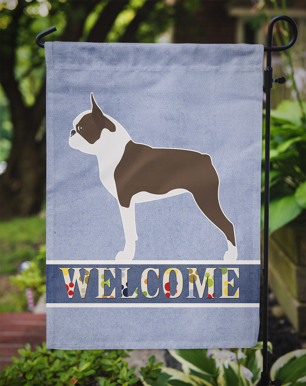 Boston Terrier Welcome Flag Garden Size BB5548GF  the-store.com.