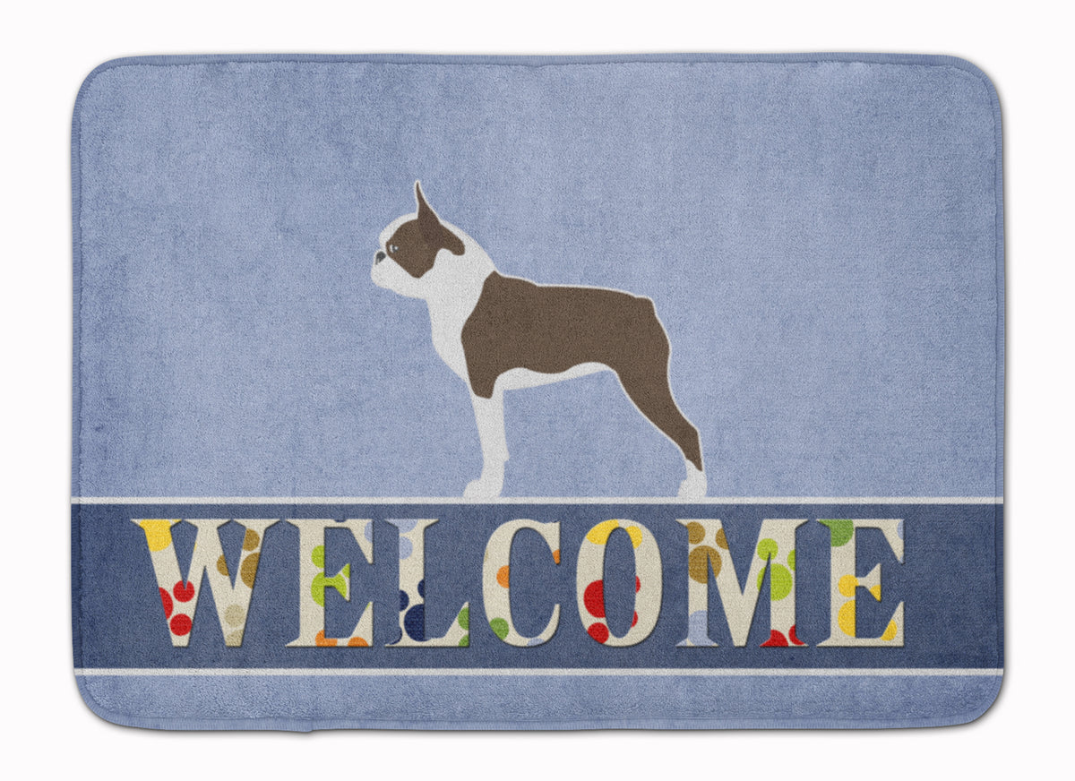 Boston Terrier Welcome Machine Washable Memory Foam Mat BB5548RUG - the-store.com