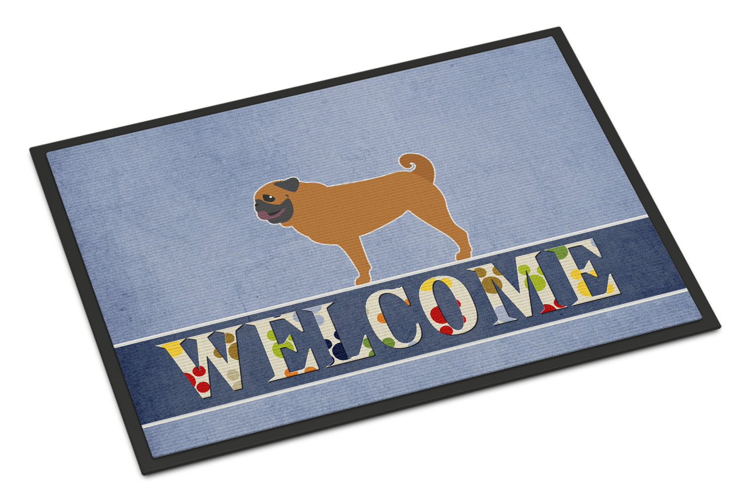 Pug Welcome Indoor or Outdoor Mat 18x27 BB5551MAT - the-store.com