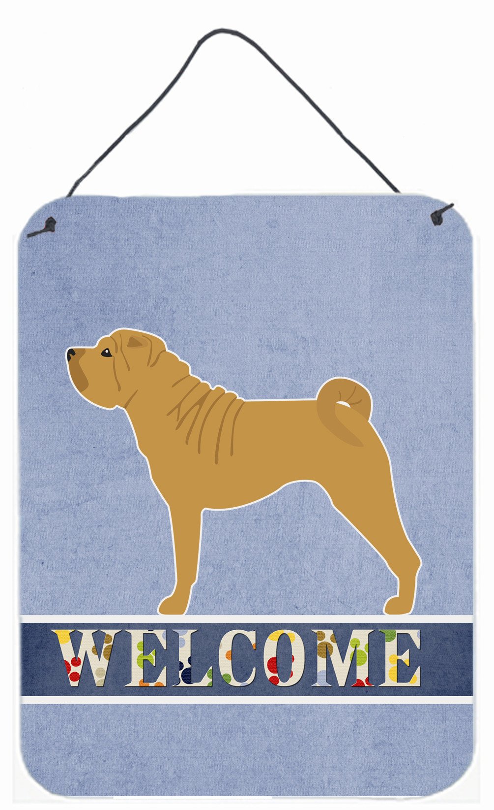 Shar Pei Merry Welcome Wall or Door Hanging Prints BB5556DS1216 by Caroline's Treasures