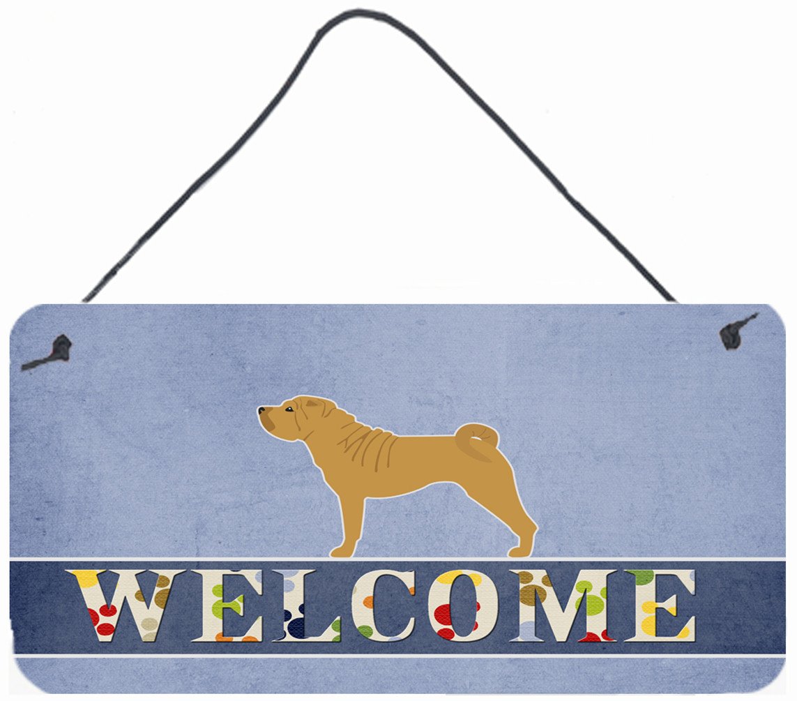 Shar Pei Merry Welcome Wall or Door Hanging Prints BB5556DS812 by Caroline's Treasures