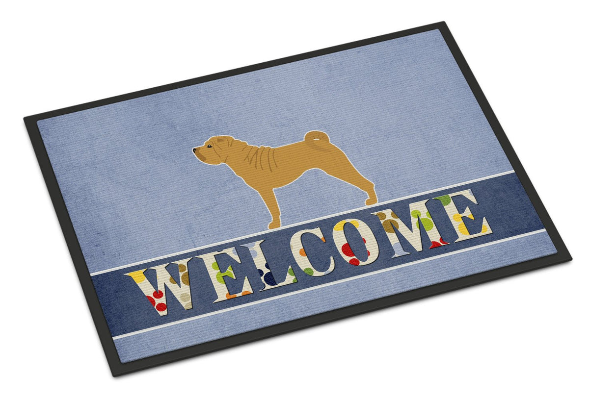 Shar Pei Merry Welcome Indoor or Outdoor Mat 24x36 BB5556JMAT by Caroline&#39;s Treasures