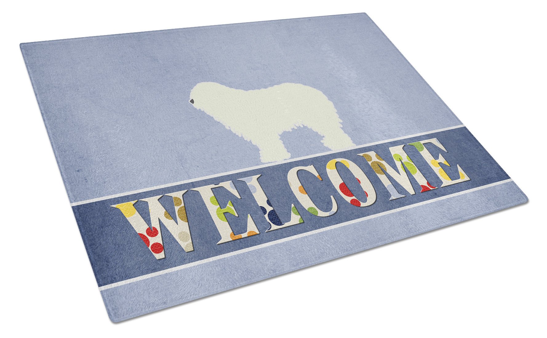 Komondor Welcome Glass Cutting Board Large BB5559LCB by Caroline's Treasures