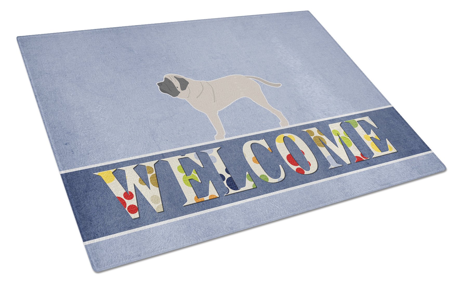 English Mastiff Welcome Glass Cutting Board Large BB5560LCB by Caroline's Treasures