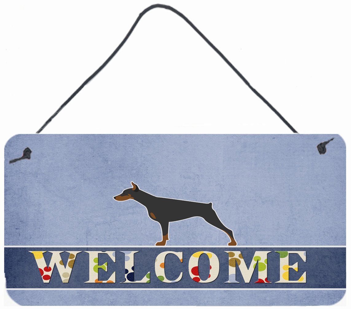 Doberman Pinscher Welcome Wall or Door Hanging Prints BB5564DS812 by Caroline's Treasures