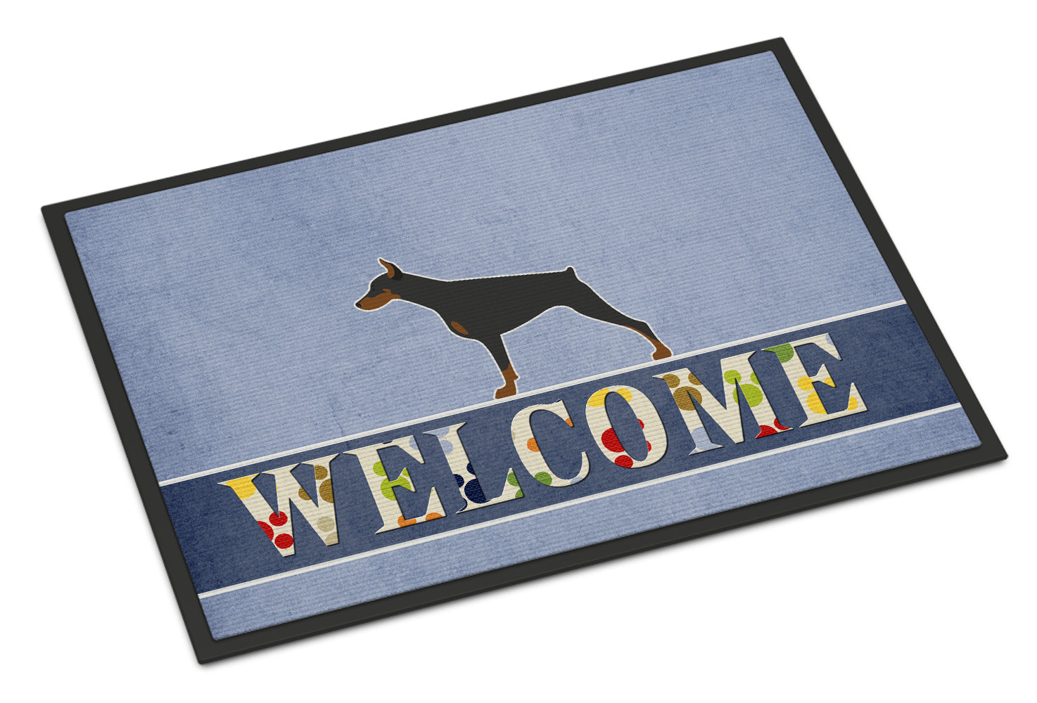 Doberman Pinscher Welcome Indoor or Outdoor Mat 18x27 BB5564MAT - the-store.com