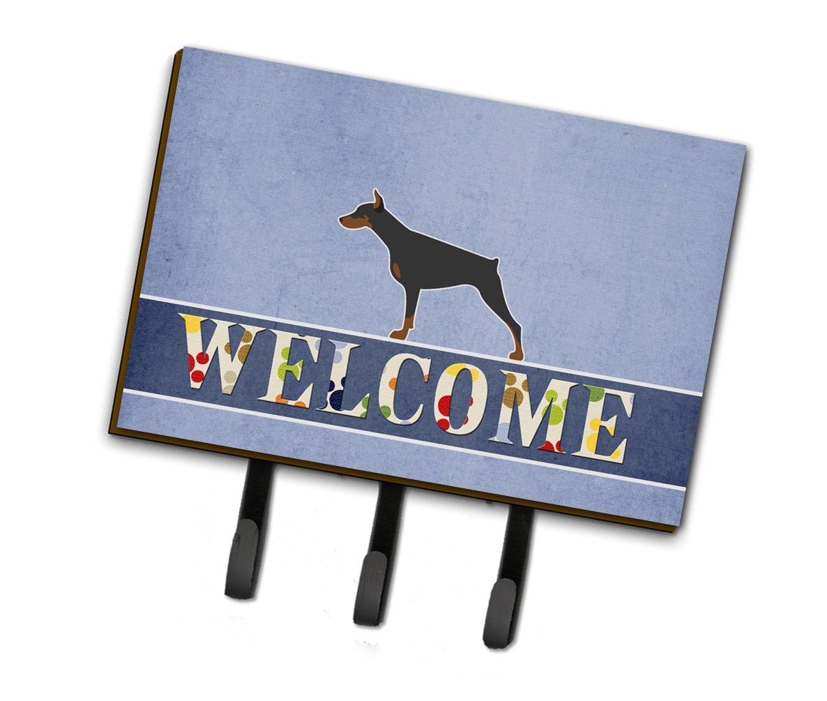 Doberman Pinscher Welcome Leash or Key Holder BB5564TH68  the-store.com.