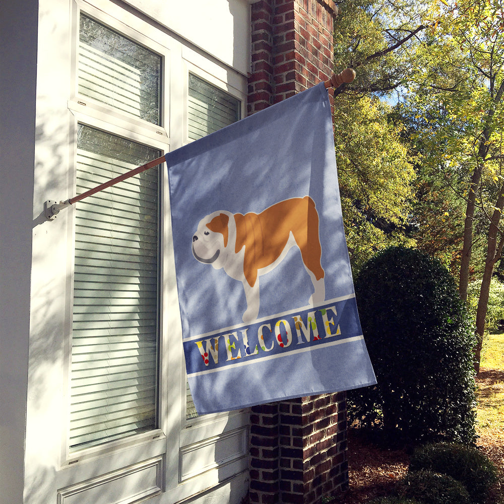 English Bulldog Welcome Flag Canvas House Size BB5566CHF  the-store.com.