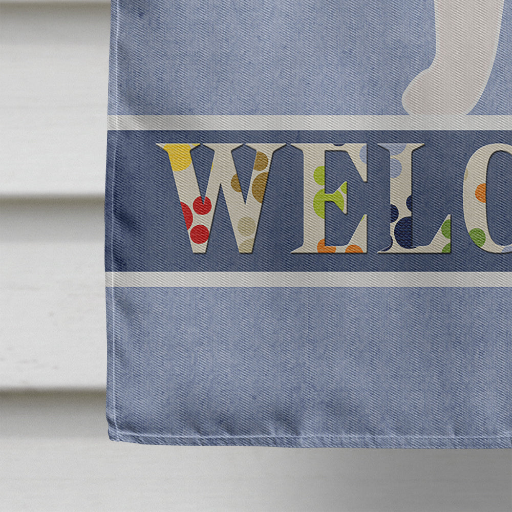 English Bulldog Welcome Flag Canvas House Size BB5566CHF  the-store.com.