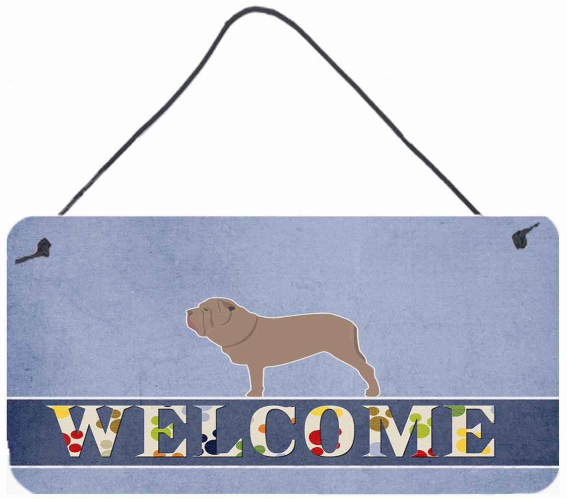 Neapolitan Mastiff Welcome Wall or Door Hanging Prints BB5569DS812 by Caroline's Treasures