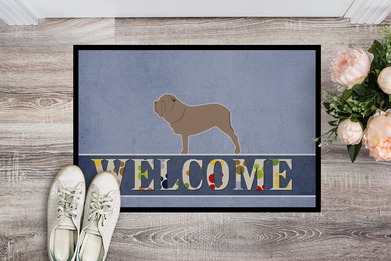 Neapolitan Mastiff Welcome Indoor or Outdoor Mat 18x27 BB5569MAT - the-store.com