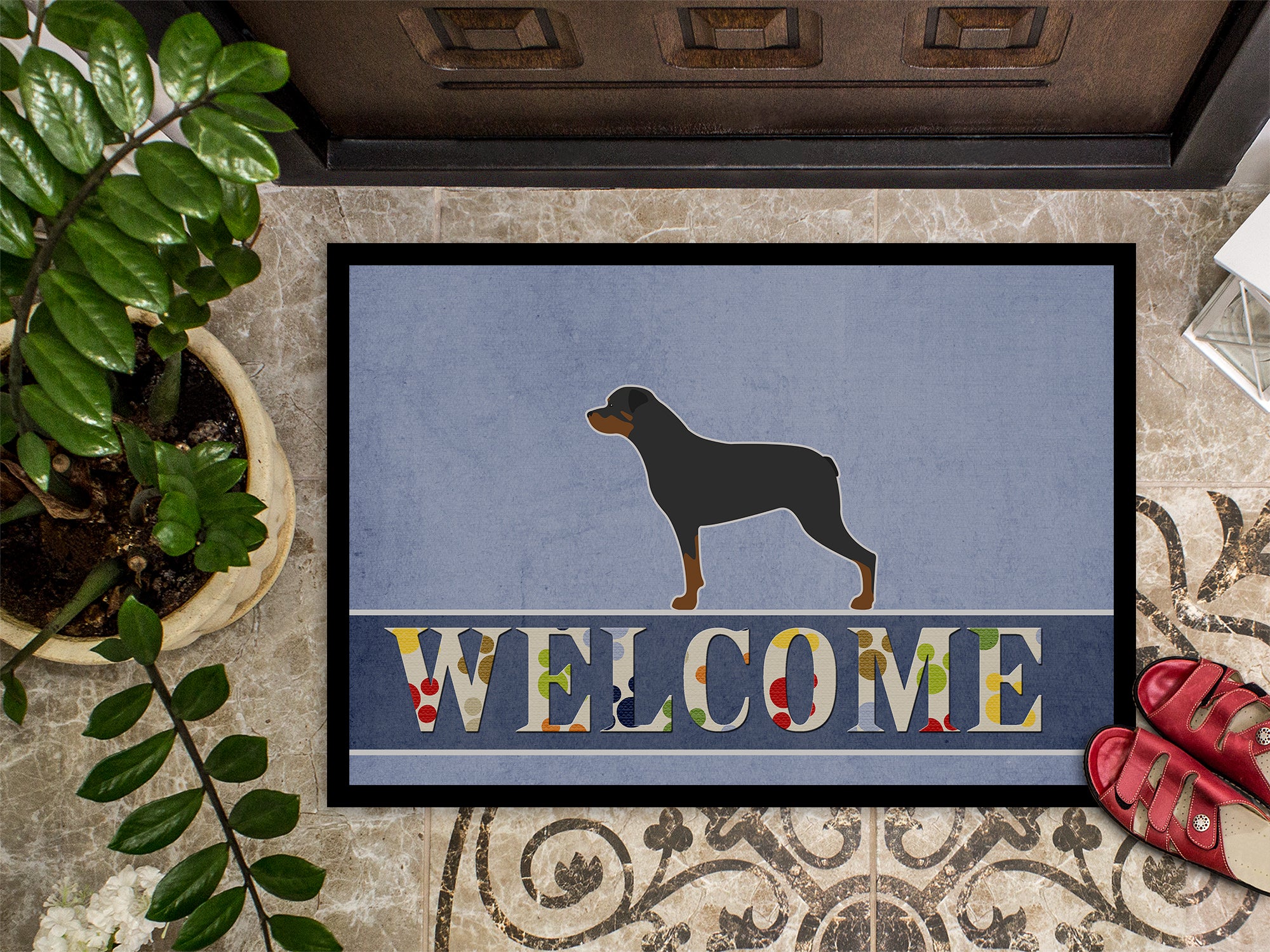 Rottweiler Welcome Indoor or Outdoor Mat 18x27 BB5570MAT - the-store.com