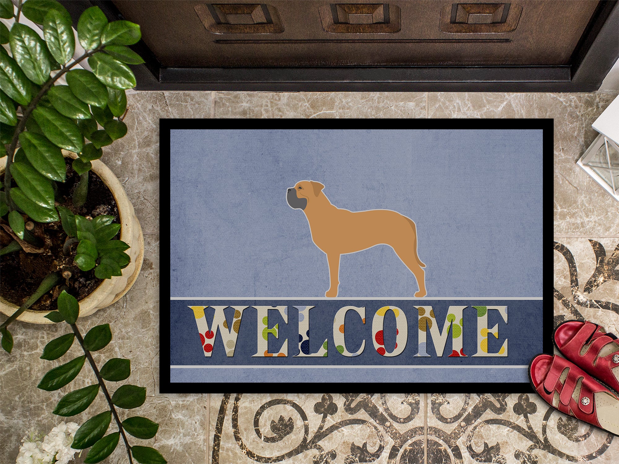 Bullmastiff Welcome Indoor or Outdoor Mat 18x27 BB5575MAT - the-store.com