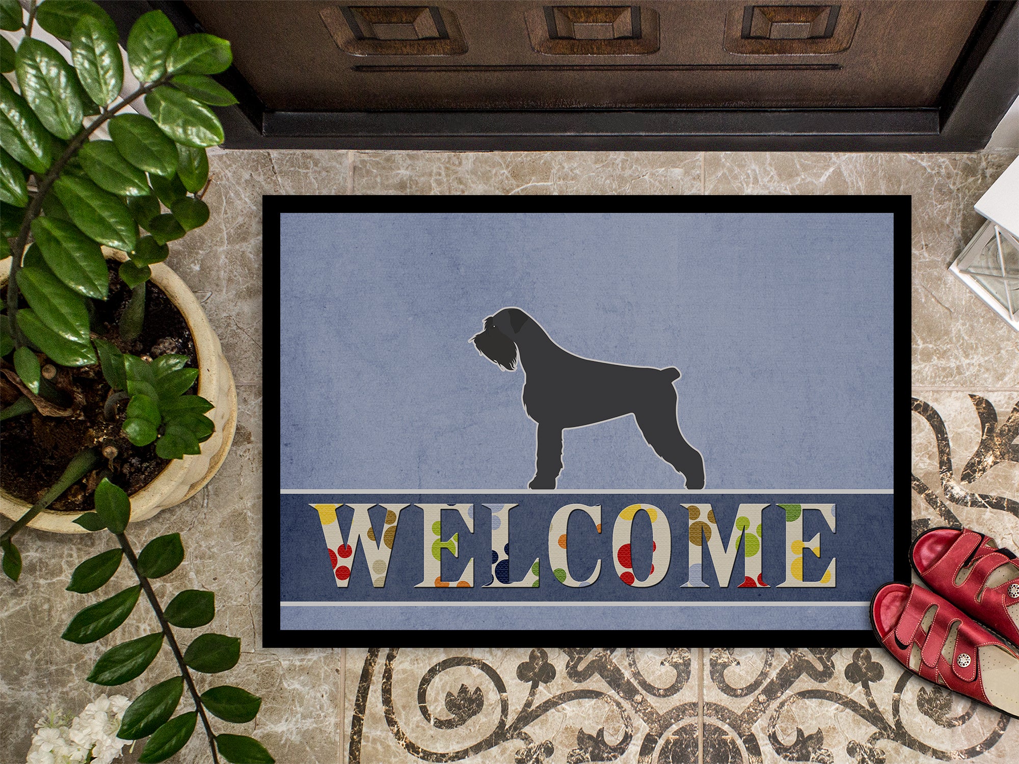 Giant Schnauzer Welcome Indoor or Outdoor Mat 18x27 BB5577MAT - the-store.com