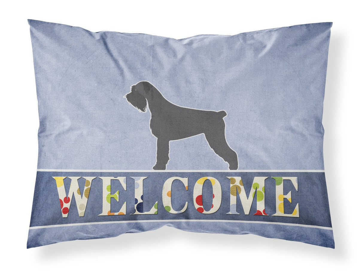 Giant Schnauzer Welcome Fabric Standard Pillowcase BB5577PILLOWCASE by Caroline&#39;s Treasures