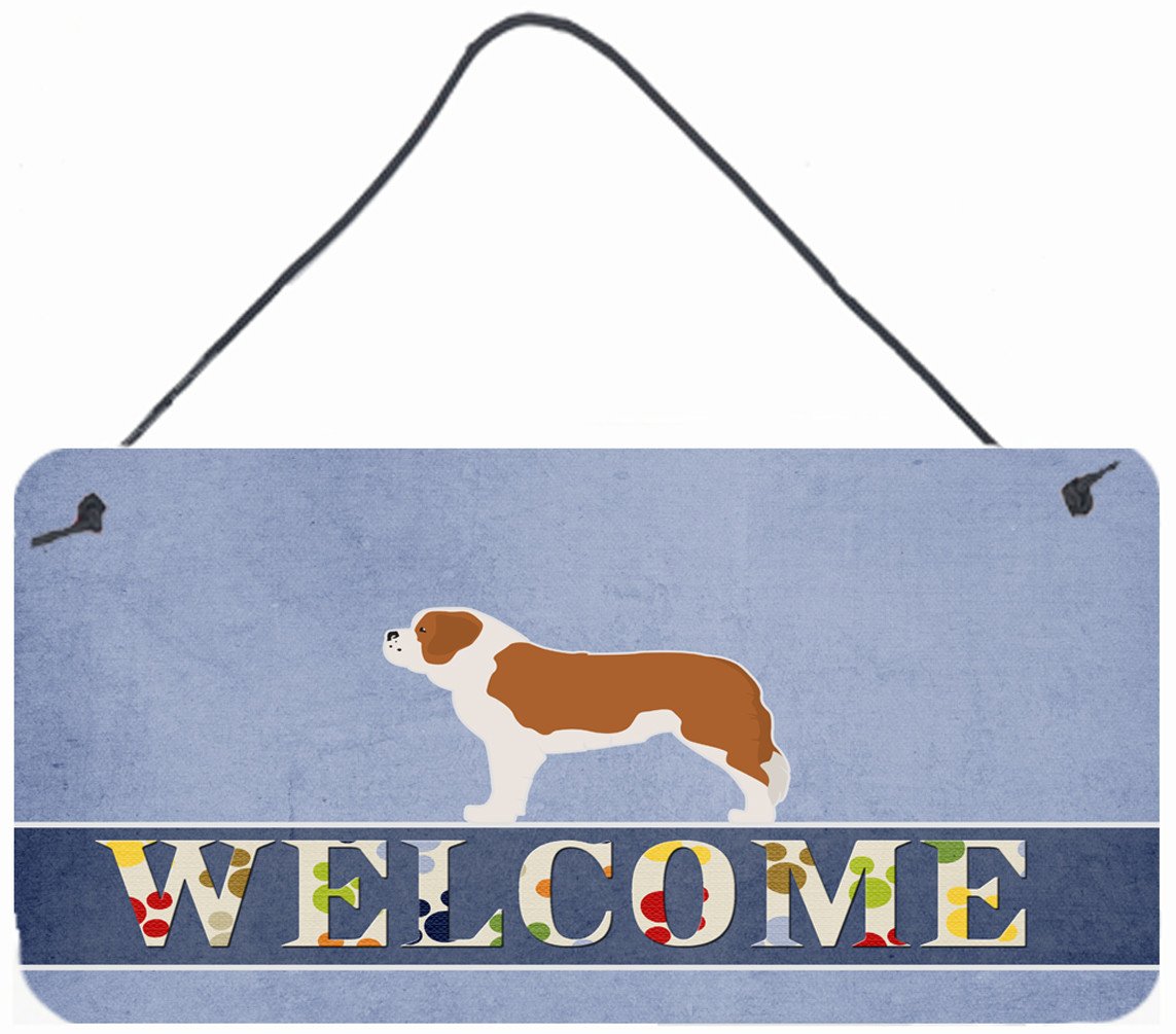 Saint Bernard Welcome Wall or Door Hanging Prints BB5580DS812 by Caroline's Treasures