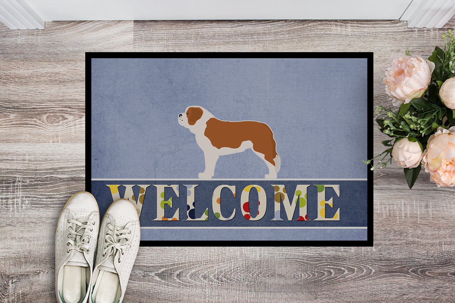 Saint Bernard Welcome Indoor or Outdoor Mat 18x27 BB5580MAT - the-store.com