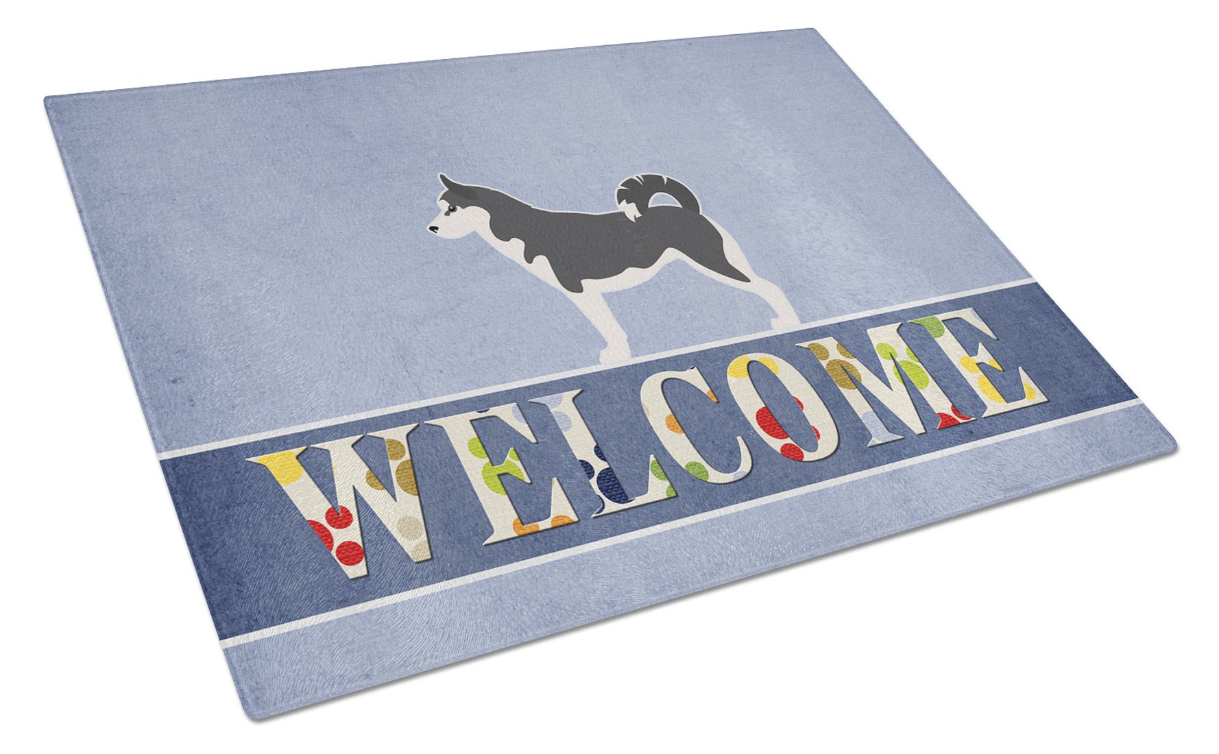 Siberian Husky Welcome Glass Cutting Board Large BB5584LCB by Caroline's Treasures