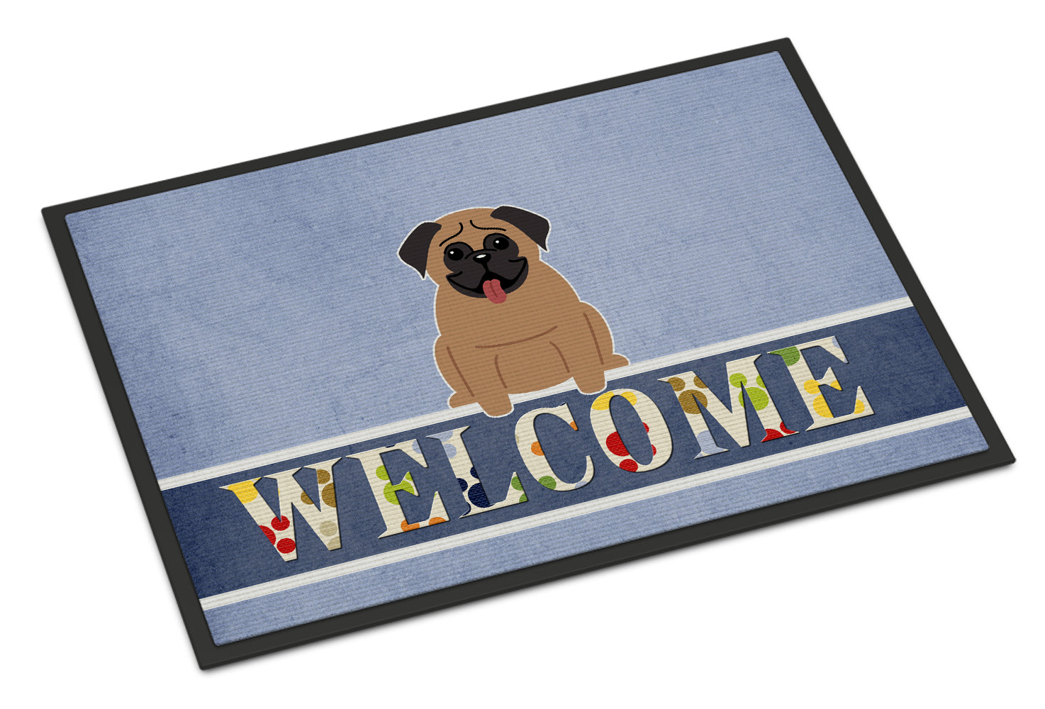 Pug Brown Welcome Indoor or Outdoor Mat 18x27 BB5586MAT - the-store.com