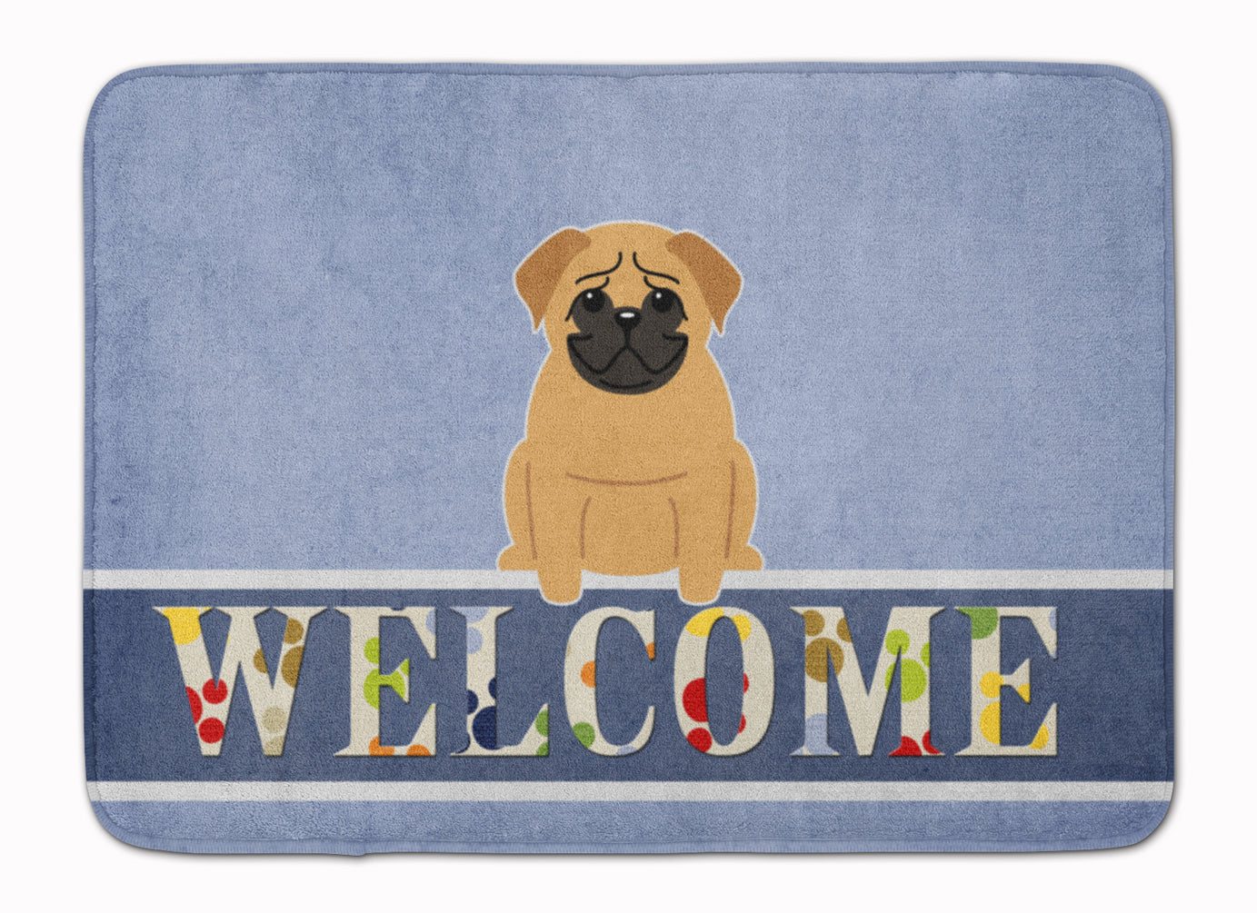 Pug Brown Welcome Machine Washable Memory Foam Mat BB5588RUG - the-store.com