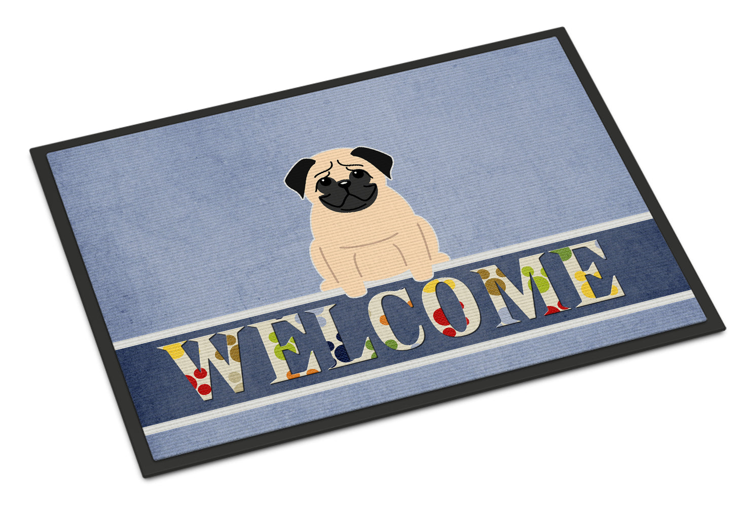 Pug Fawn Welcome Indoor or Outdoor Mat 18x27 BB5589MAT - the-store.com