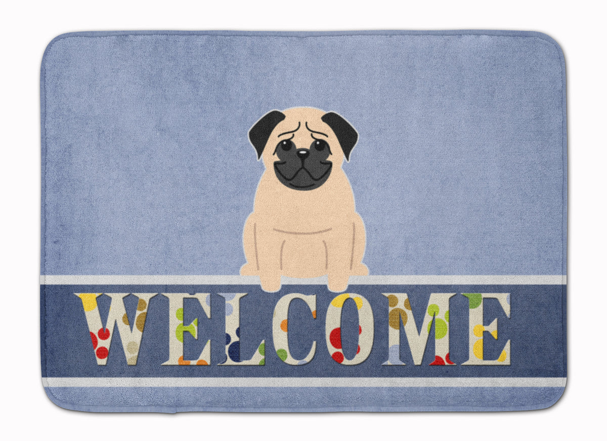 Pug Fawn Welcome Machine Washable Memory Foam Mat BB5589RUG - the-store.com