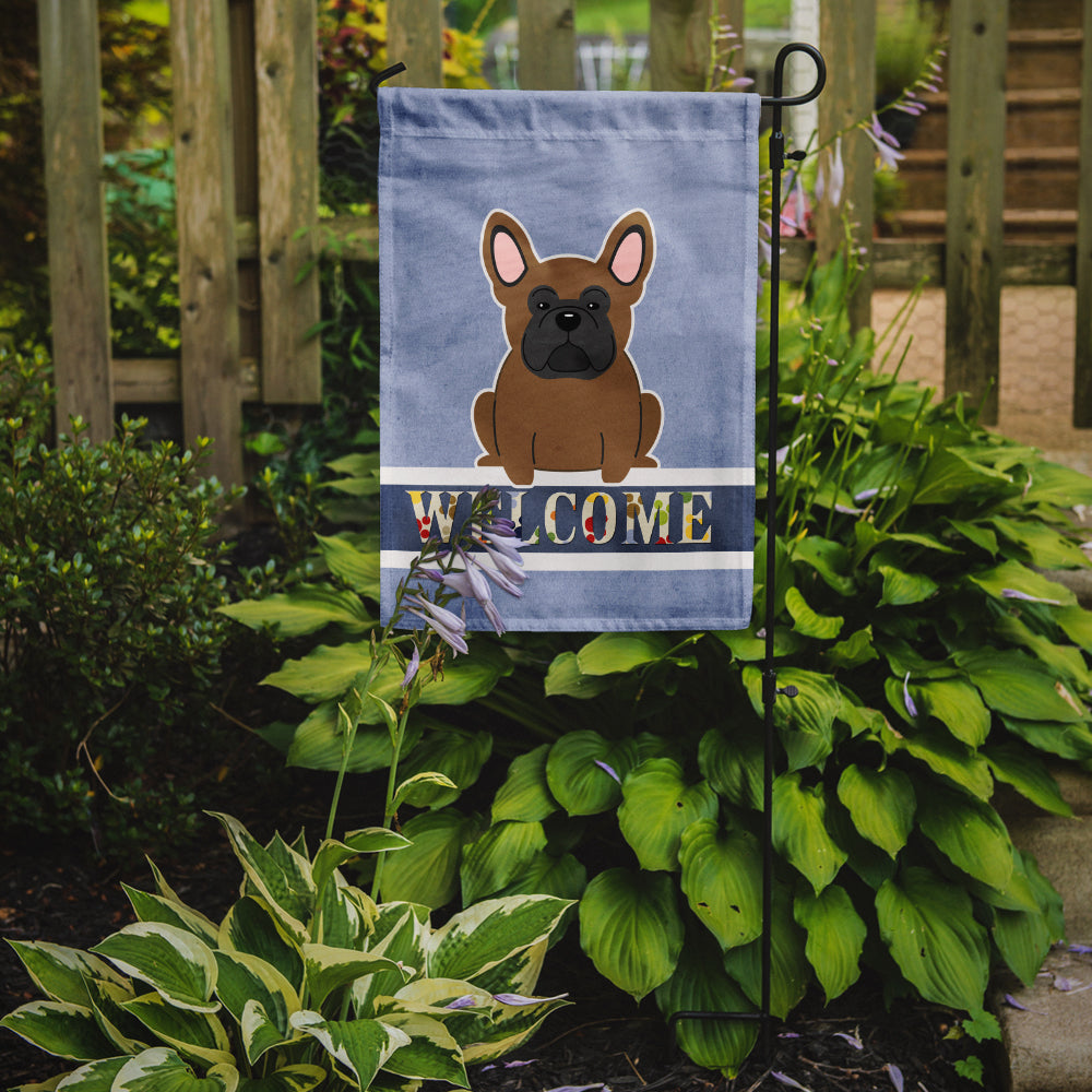French Bulldog Brown Welcome Flag Garden Size BB5594GF  the-store.com.