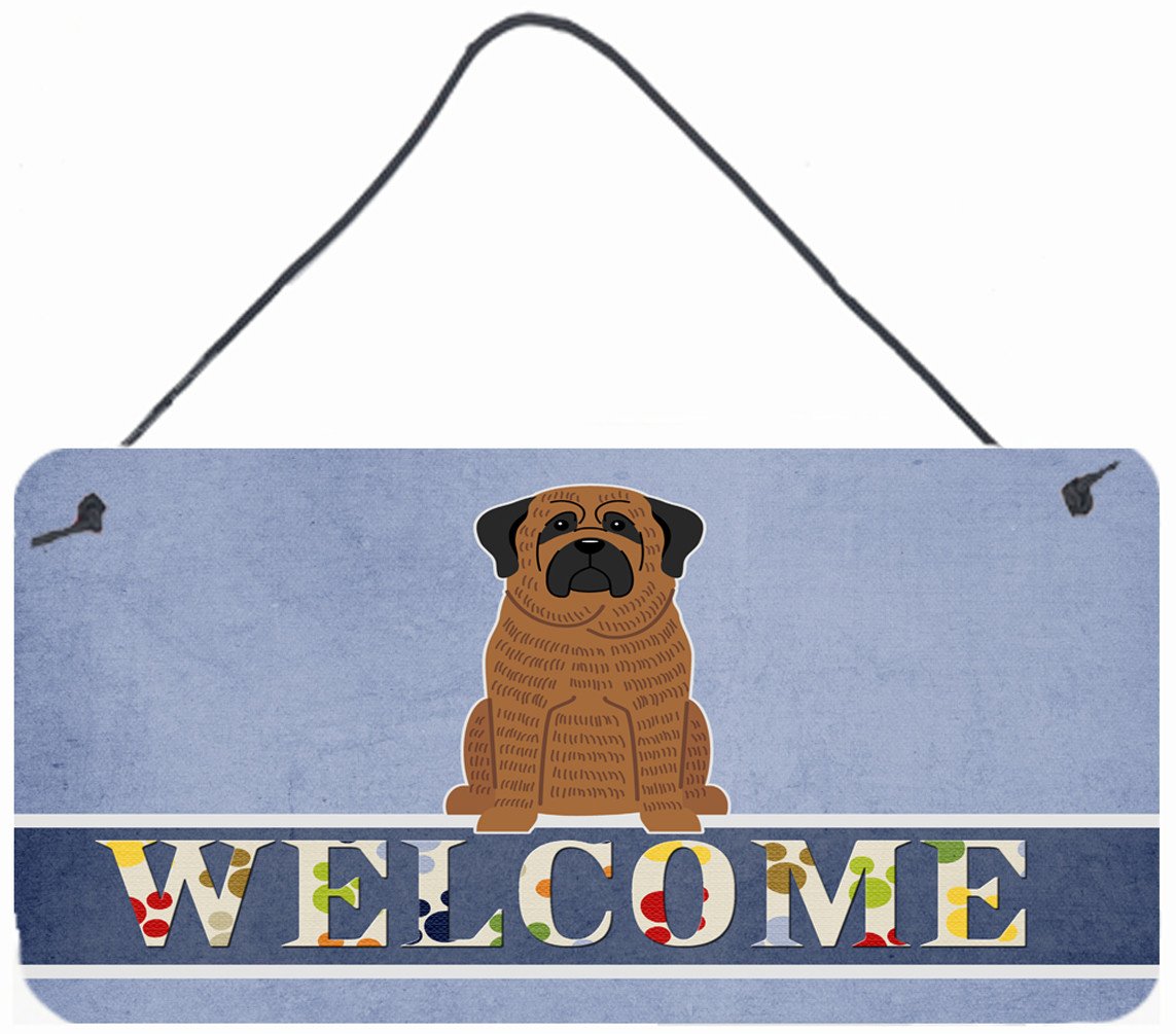 Mastiff Brindle Welcome Wall or Door Hanging Prints BB5596DS812 by Caroline's Treasures