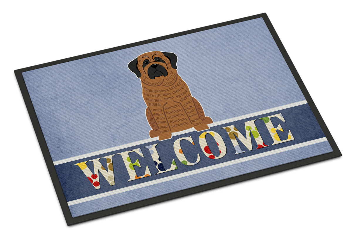 Mastiff Brindle Welcome Indoor or Outdoor Mat 18x27 BB5596MAT - the-store.com