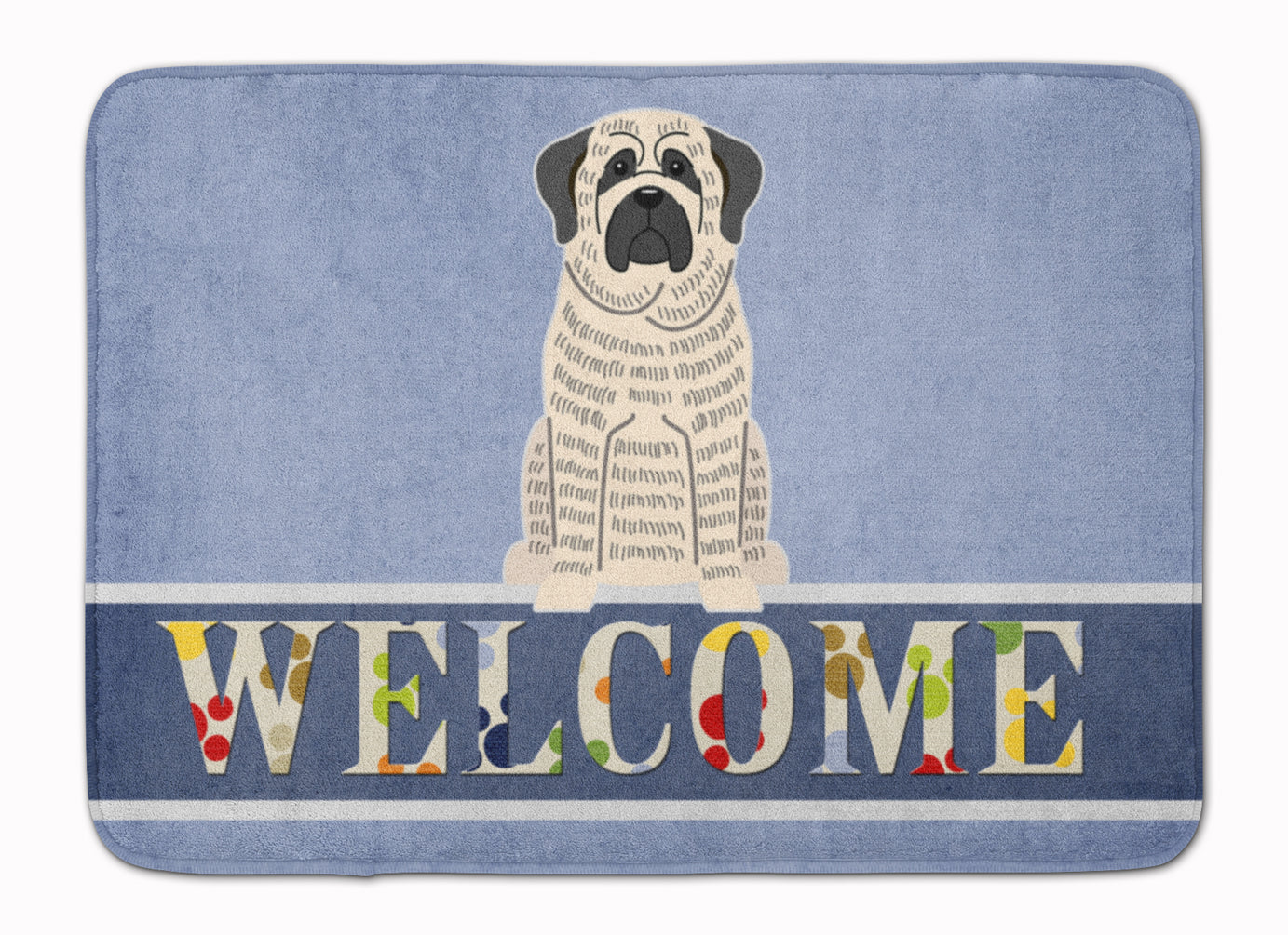 Mastiff Brindle White Welcome Machine Washable Memory Foam Mat BB5597RUG - the-store.com