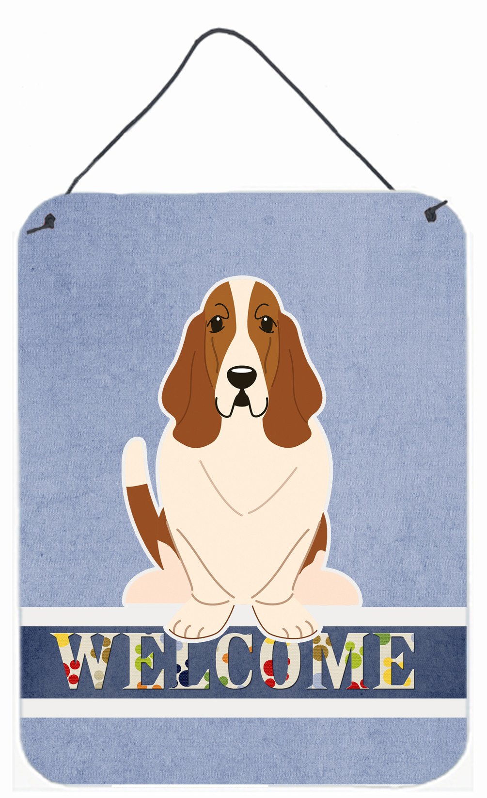 Basset Hound Welcome Wall or Door Hanging Prints BB5602DS1216 by Caroline&#39;s Treasures
