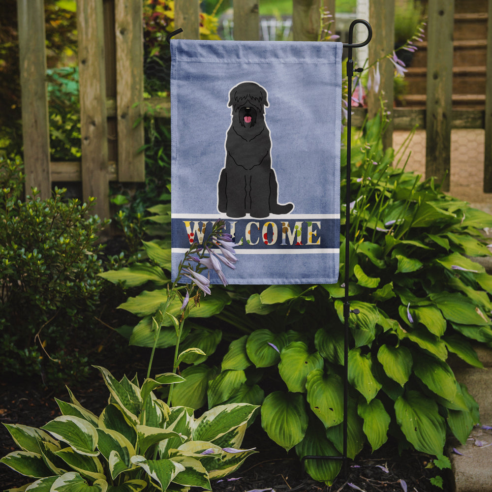 Black Russian Terrier Welcome Flag Garden Size BB5607GF  the-store.com.