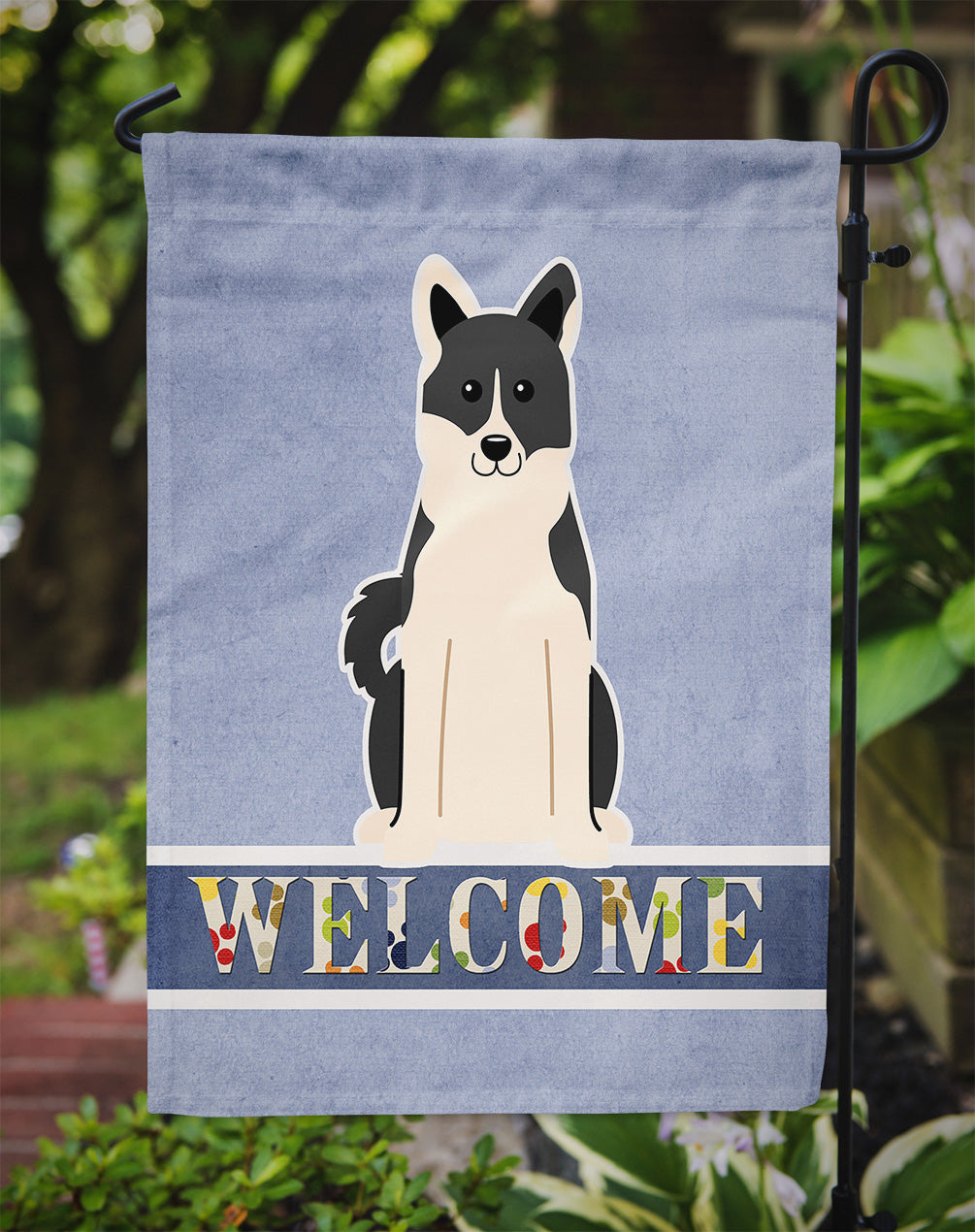 Russo-European Laika Spitz Welcome Flag Garden Size BB5610GF  the-store.com.