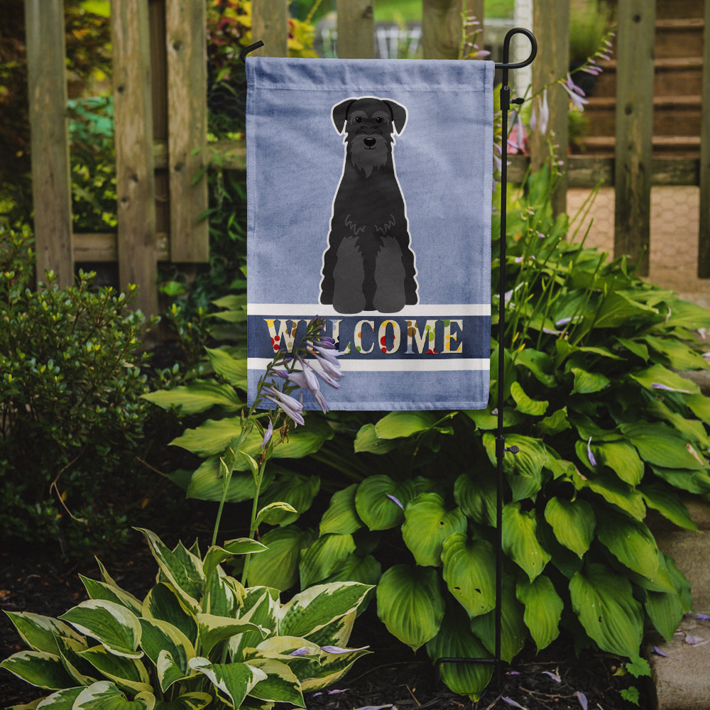 Standard Schnauzer Black Welcome Flag Garden Size BB5613GF  the-store.com.