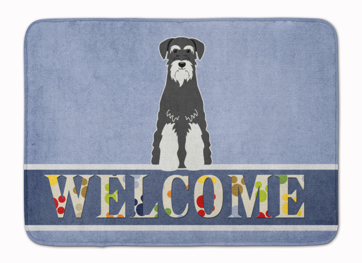 Standard Schnauzer Salt and Pepper Welcome Machine Washable Memory Foam Mat BB5614RUG - the-store.com