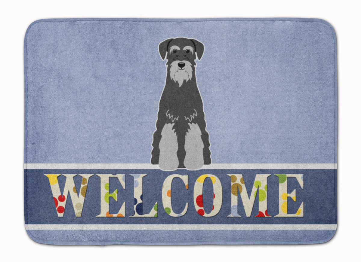 Standard Schnauzer Black Grey Welcome Machine Washable Memory Foam Mat BB5615RUG - the-store.com