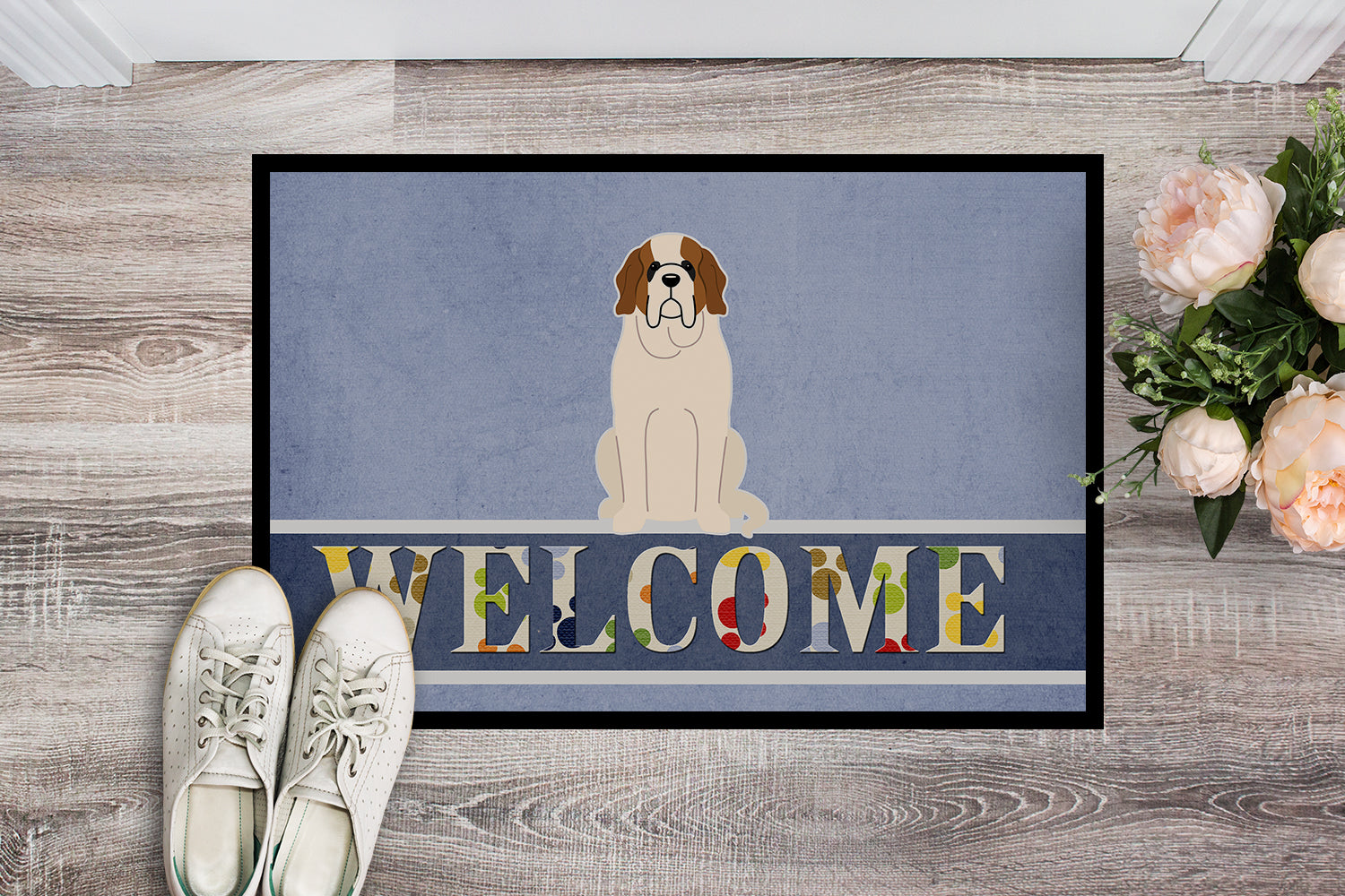 Saint Bernard Welcome Indoor or Outdoor Mat 18x27 BB5616MAT - the-store.com