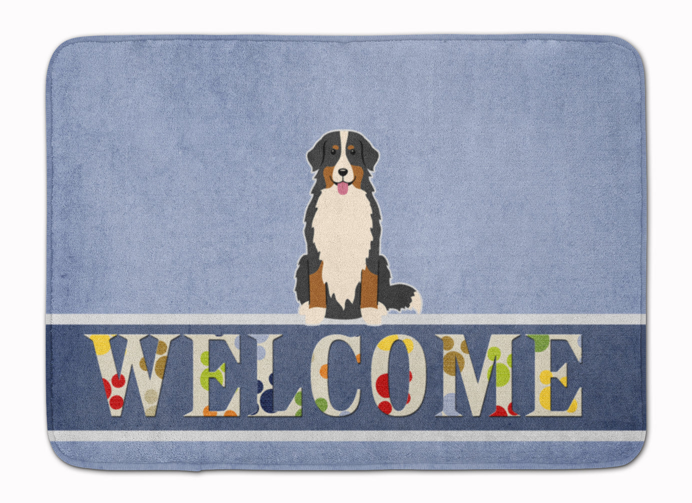 Bernese Mountain Dog Welcome Machine Washable Memory Foam Mat BB5617RUG - the-store.com