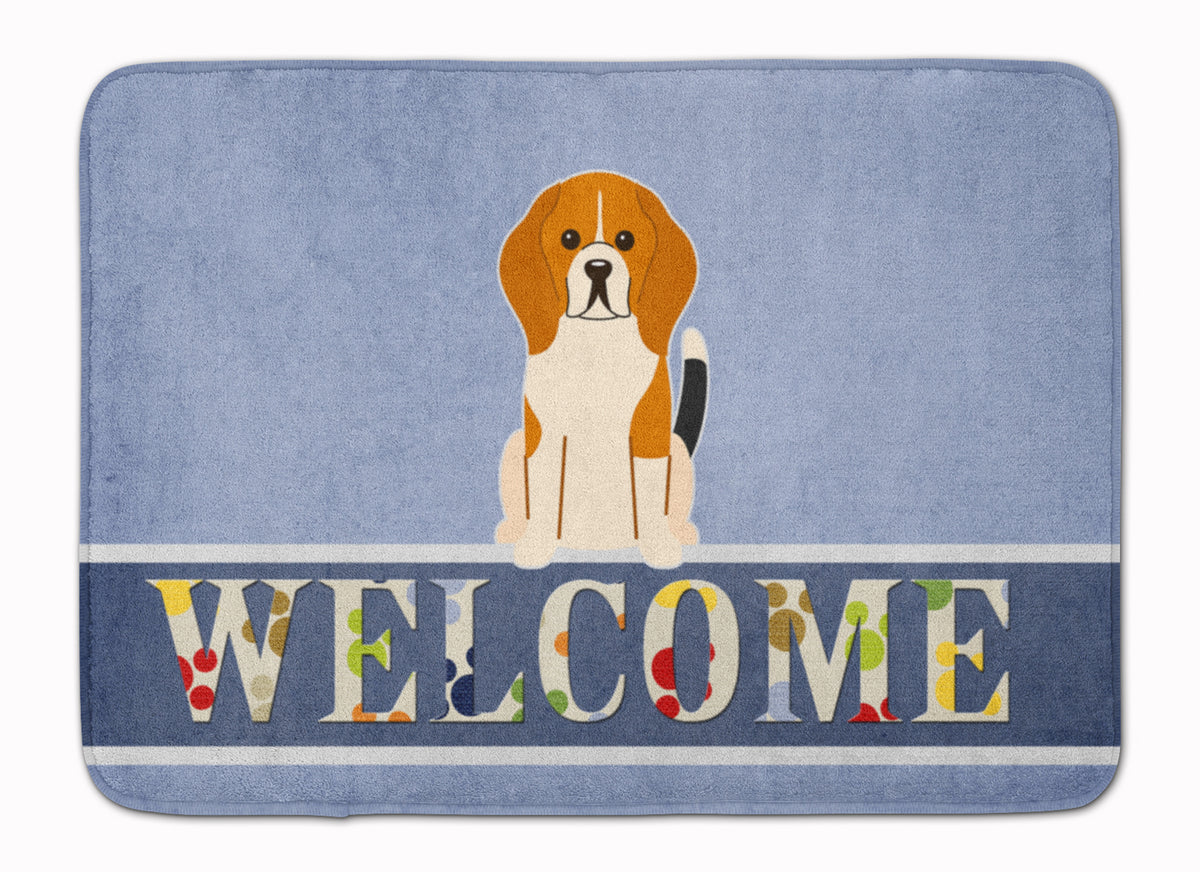 Beagle Tricolor Welcome Machine Washable Memory Foam Mat BB5621RUG - the-store.com