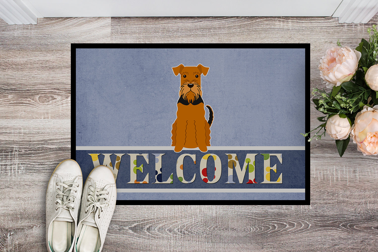 Airedale Welcome Indoor or Outdoor Mat 18x27 BB5622MAT - the-store.com