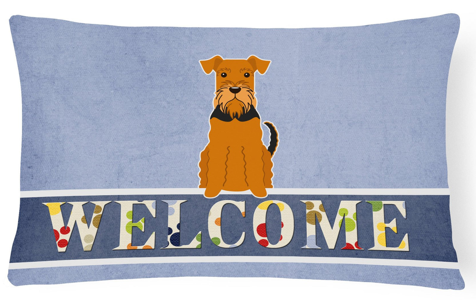 Airedale Welcome Canvas Fabric Decorative Pillow BB5622PW1216 by Caroline's Treasures