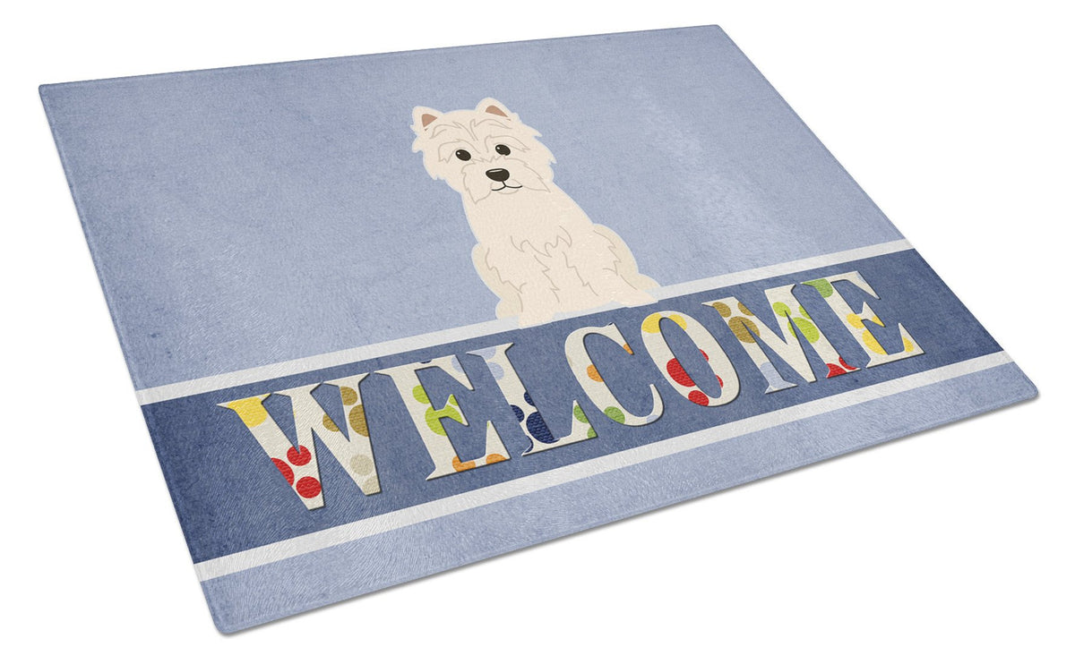 Westie Welcome Glass Cutting Board Large BB5623LCB by Caroline&#39;s Treasures