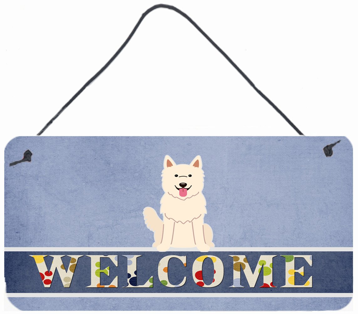 White German Shepherd Welcome Wall or Door Hanging Prints BB5626DS812 by Caroline&#39;s Treasures