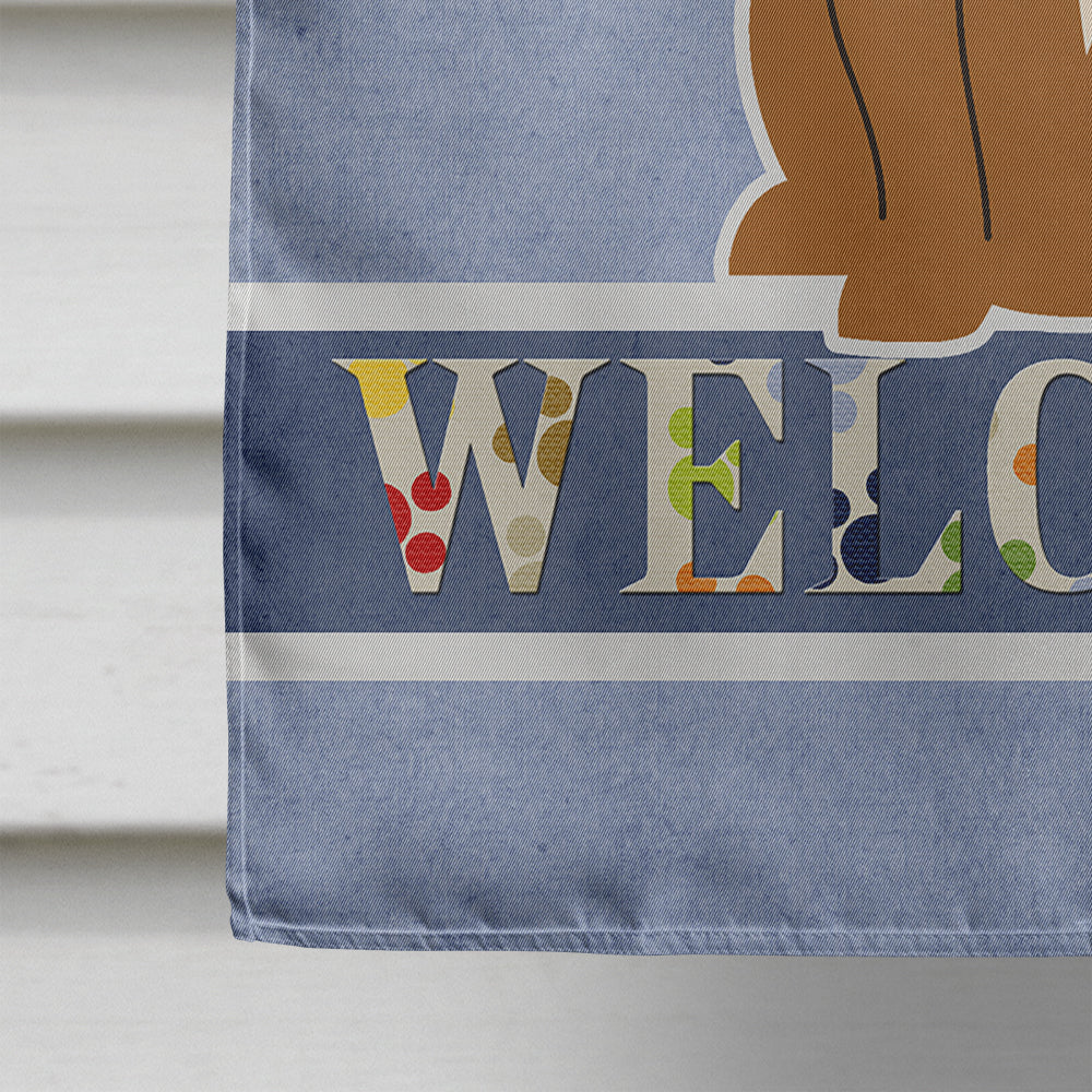 Staffordshire Bull Terrier Brown Welcome Flag Canvas House Size BB5628CHF  the-store.com.