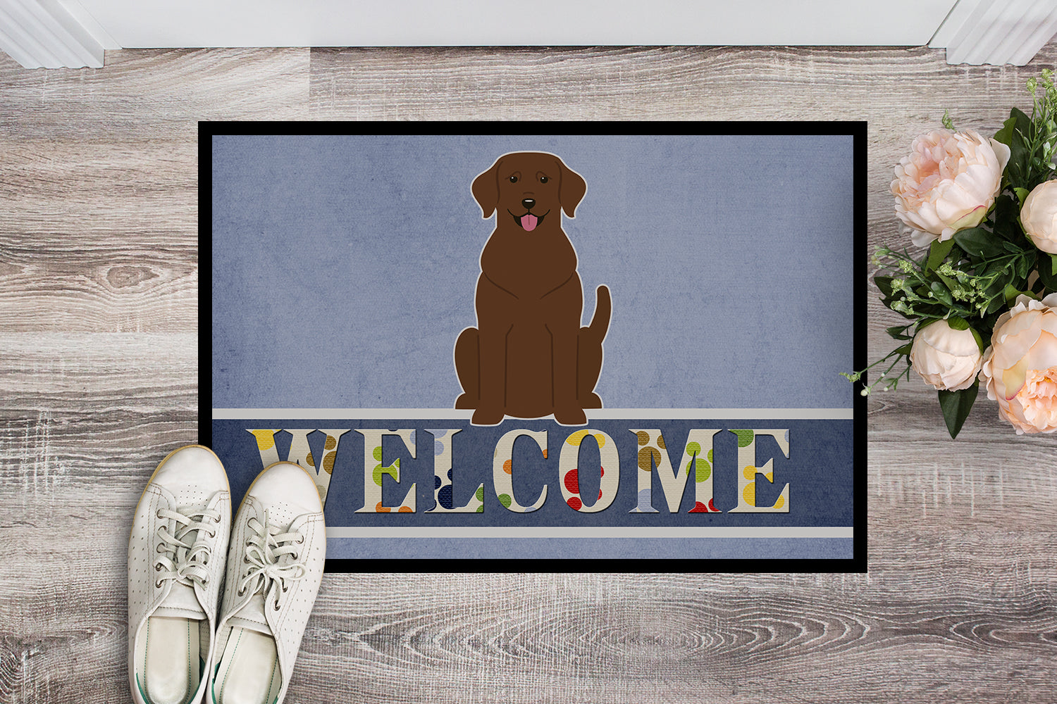 Chocolate Labrador Welcome Indoor or Outdoor Mat 18x27 BB5637MAT - the-store.com